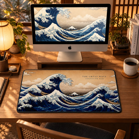 Personalized The Great Wave off Kanagawa Desk Mat