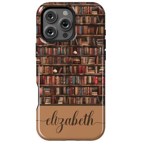 Custom Name Bookshelf Academia iPhone Case
