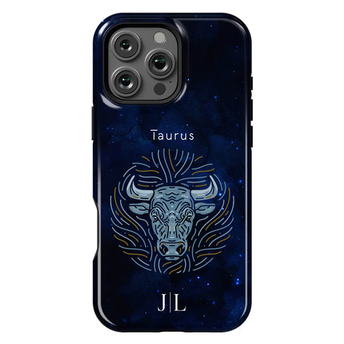 Personalized Blue Zodiac Horoscope Sign iPhone Case