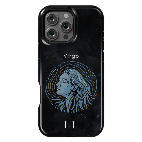 Personalized Black Zodiac Horoscope Sign iPhone Case