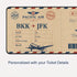 Personalized Vintage Airline Ticket Desk Mat
