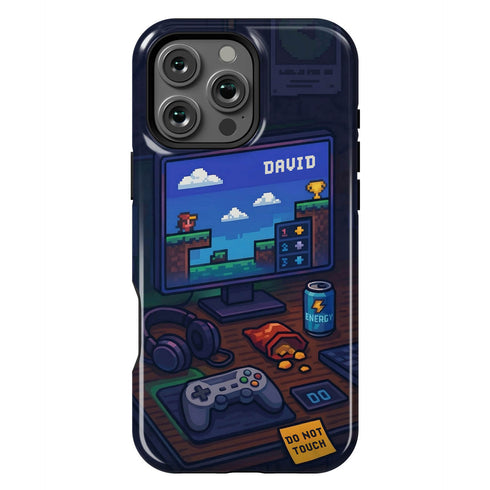 Personalized Retro Gamer Desktop iPhone Case
