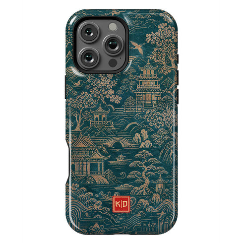 Personalized Golden Pagoda Garden iPhone Case