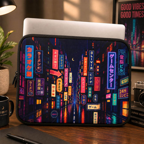 Personalized Midnight Tokyo Laptop Sleeve