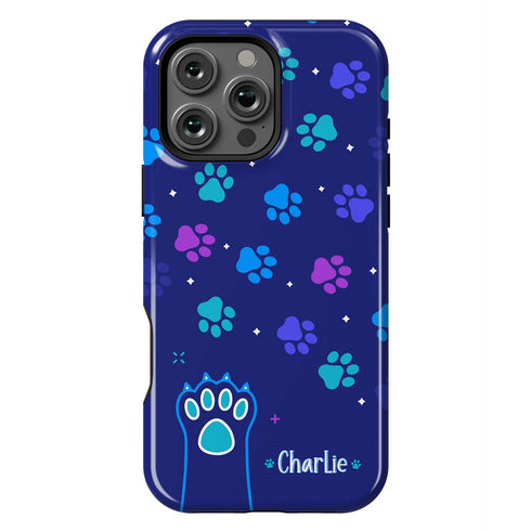 Custom Name Cat Paws iPhone Case