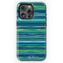 Custom Initials Tropical Turquoise Stripes iPhone Case