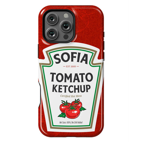 Personalized Tomato Hot Ketchup Bottle iPhone Case