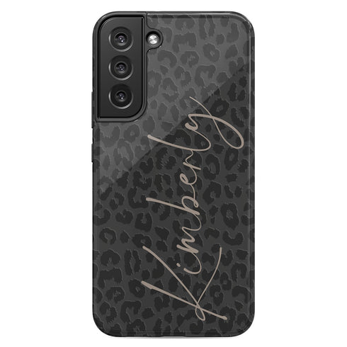 Dark Leopard Signature Name Galaxy Case
