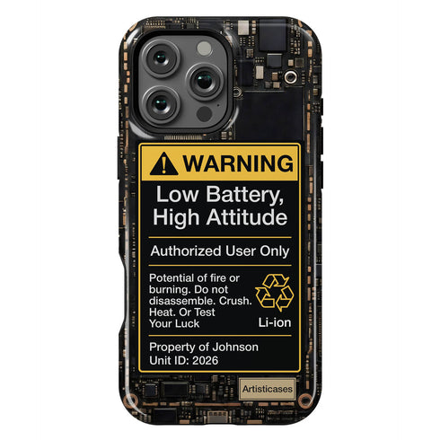 Personalized Tech Humor Warning Circuit Board iPhone Case