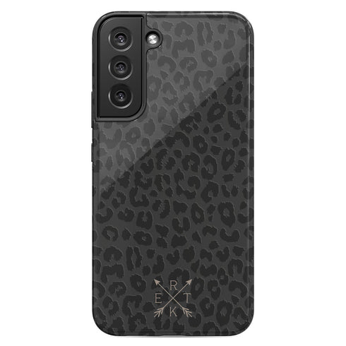 Dark Leopard Crossed Arrows Initials Galaxy Case