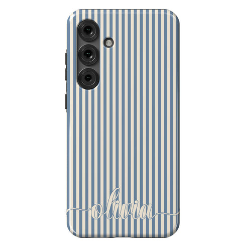 Custom Name Cute Chic Vertical Stripes Galaxy Case