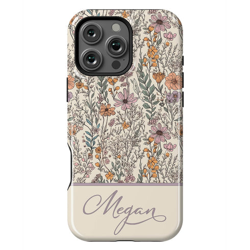 Custom Name Wildflower Meadows Cottagecore iPhone Case