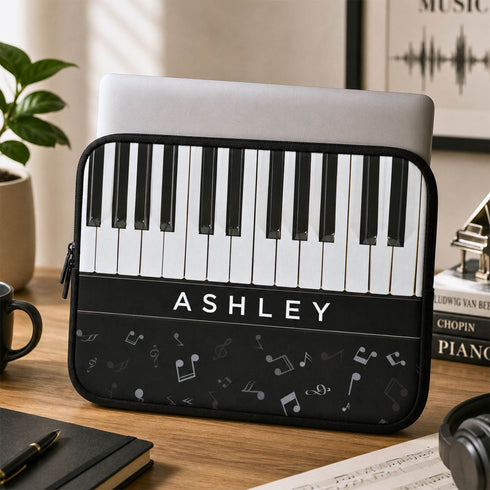 Personalized Piano Keys Laptop Sleeve