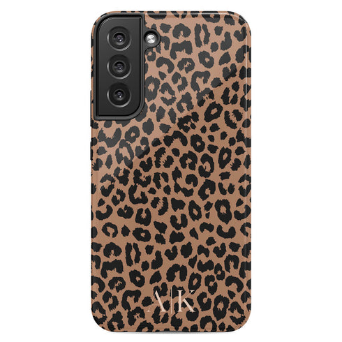 Chocolate Leopard Custom Initials Galaxy Case