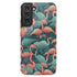 Custom Initials Tropical Pink Flamingos Galaxy Case