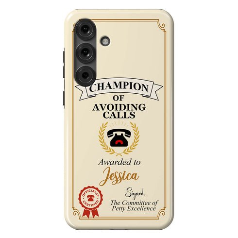 Personalized Introvert Champion of Avoiding Calls Galaxy Case