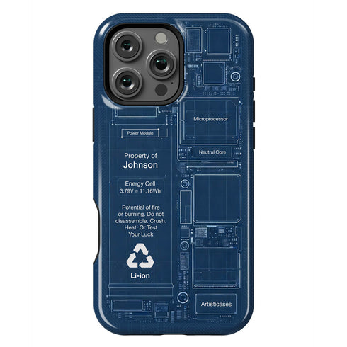Personalized Schematic Blueprint Circuit Board iPhone Case