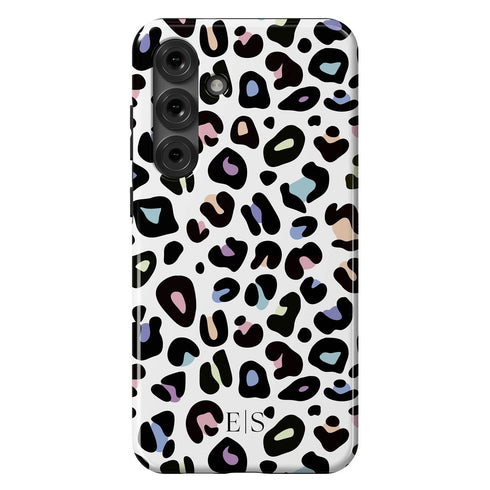 Custom Initials Candy Leopard Galaxy Case