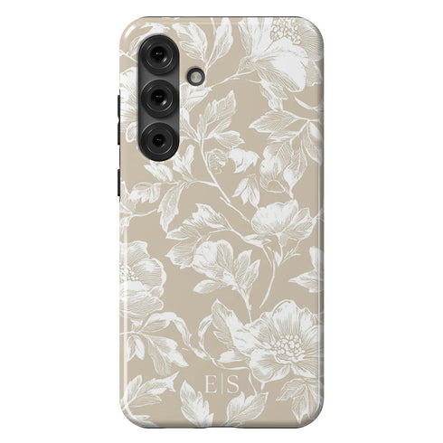 Custom Initials French Toile De Jouy Galaxy Case V3