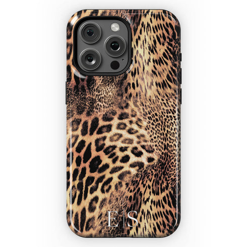 Exotic Leopard Custom Initials iPhone Case