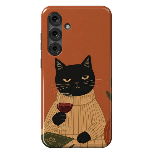 Personalized Zen Wine Cat Galaxy Case