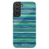Custom Initials Tropical Turquoise Stripes Galaxy Case