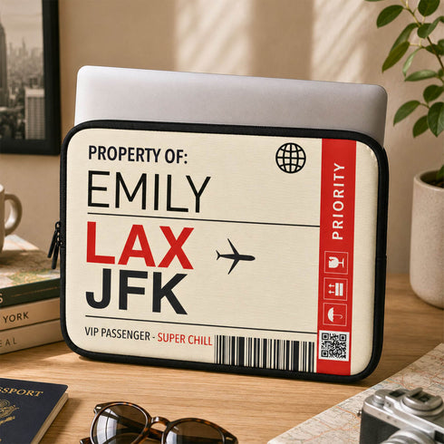Personalized Luggage Tag Laptop Sleeve