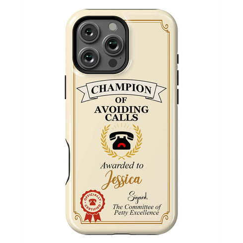 Personalized Introvert Champion of Avoiding Calls iPhone Case