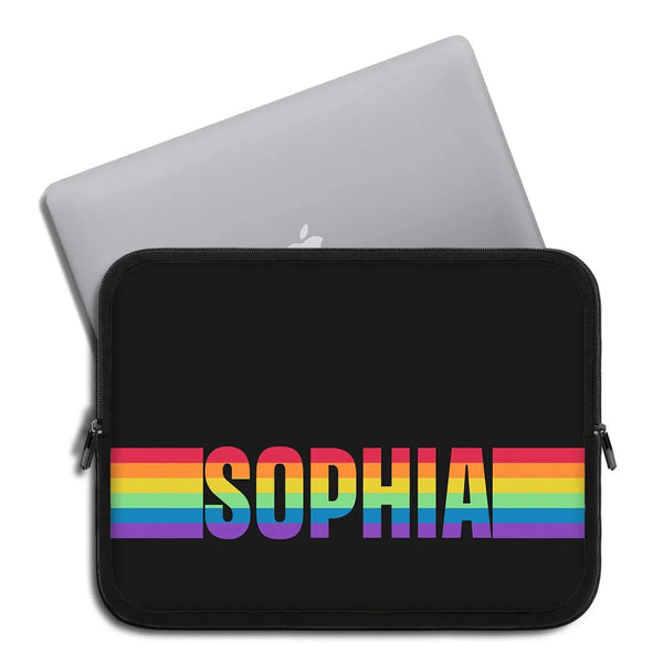 LGBTQ Custom Pride Rainbow Name Laptop Sleeve