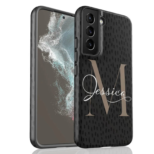 Monogram Personalized Spotted Dots Galaxy Case