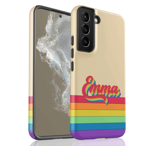 LGBTQ Pride Rainbow Custom Retro Name Galaxy Case