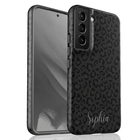 Dark Leopard Custom Name Galaxy Case