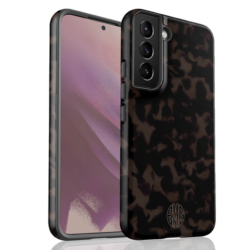 Tortoiseshell Round Monogram Galaxy Case
