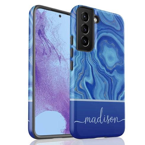 Blue Agate Custom Name Galaxy Case