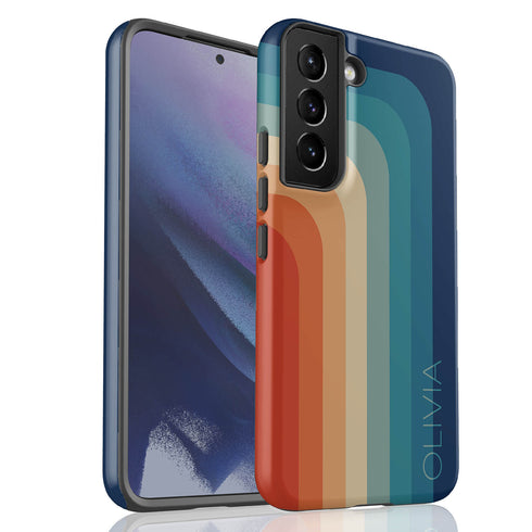 Retro Colors Rainbow Custom Name Galaxy Case