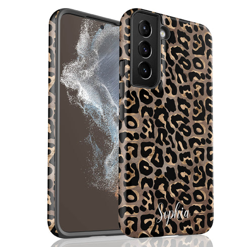 Metallic Leopard Personalized Name Galaxy Case