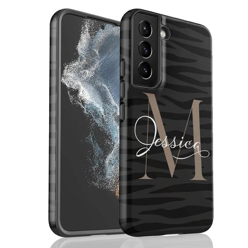 Monogram Personalized Dark Zebra Galaxy Case