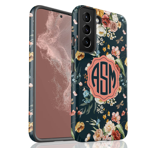 Watercolor Flowers Personalized Monogram Galaxy Case