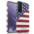 Diagonal American Flag Custom Name Galaxy Case