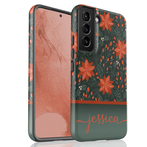 Christmas Flower Custom Name Galaxy Case