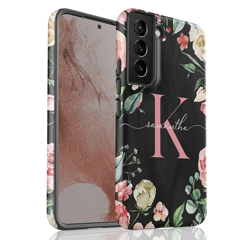 Monogram Roses Personalized Galaxy Case