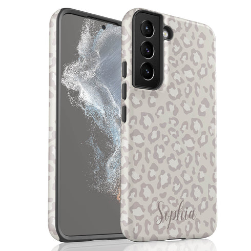 Light Leopard Personalized Name Galaxy Case