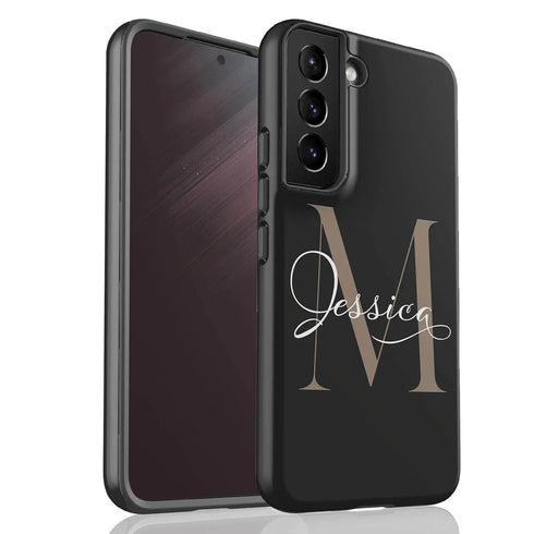 Monogram Personalized Solid Black Galaxy Case