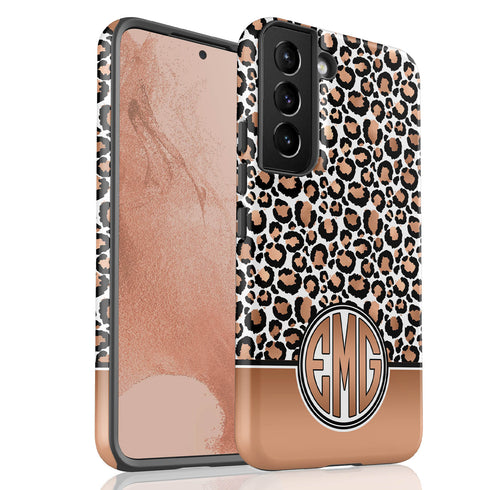 Golden Leopard Personalized Monogram Galaxy Case