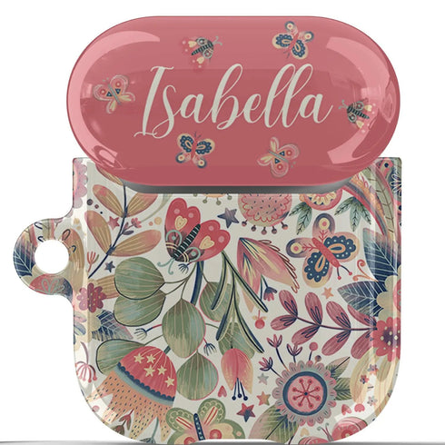 Cute Butterflies Custom Name AirPods Case