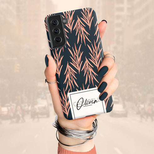 Boho Flowers Custom Name Galaxy Case