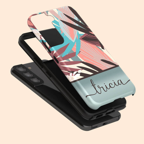 Tropical Flowers Custom Name Galaxy Case