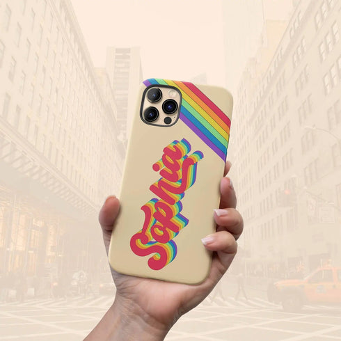LGBTQ Pride Custom Light Retro Name iPhone Case