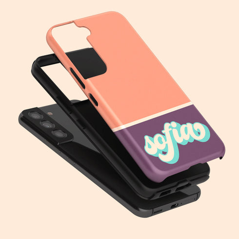 Retro Colors & Name Personalized Galaxy Case