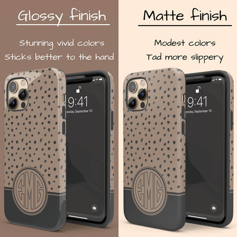 Spotted Dots Personalized Monogram iPhone Case